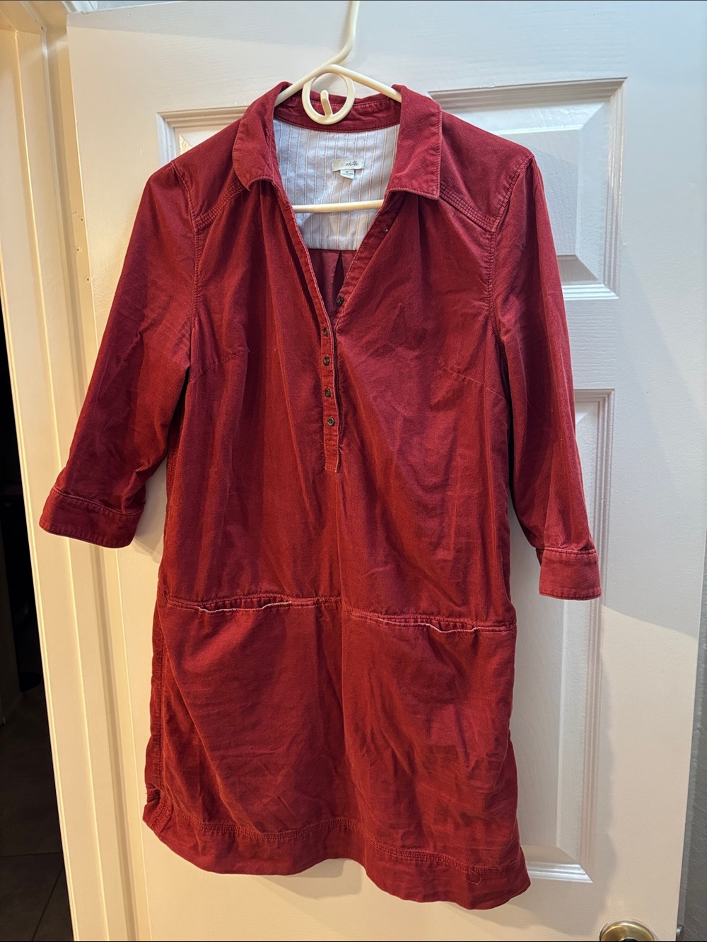 Anthro Red corduroy dress